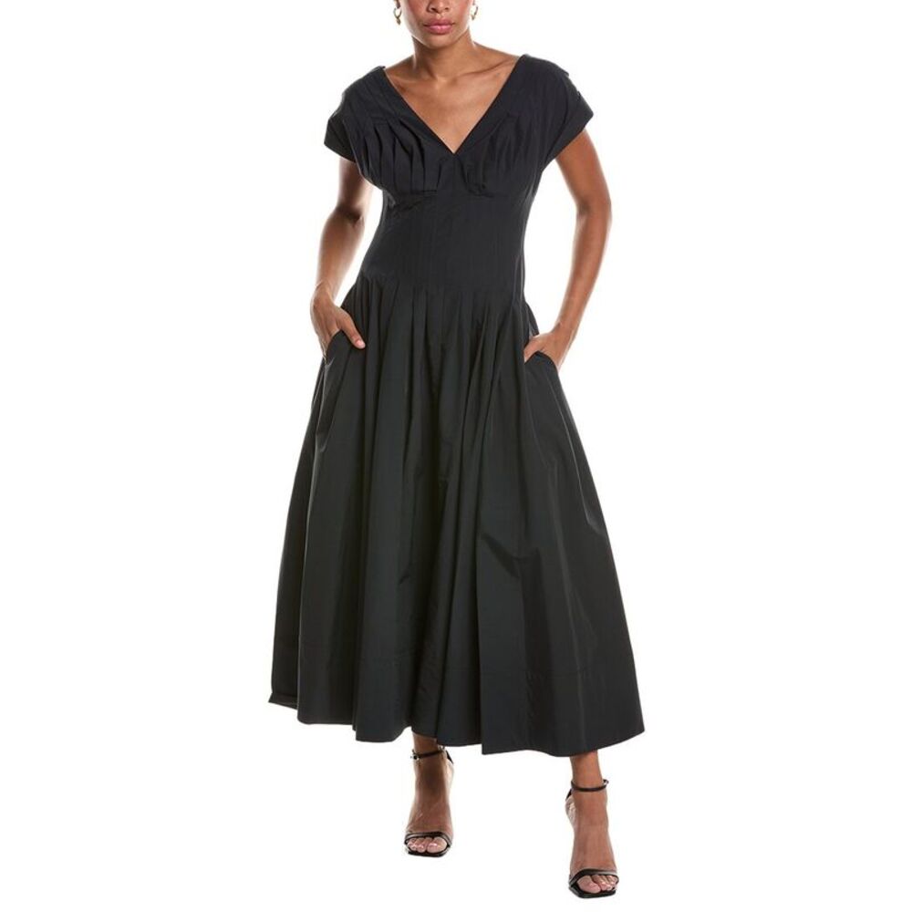 Simkhai Womens Nina Pleated Midi Dress